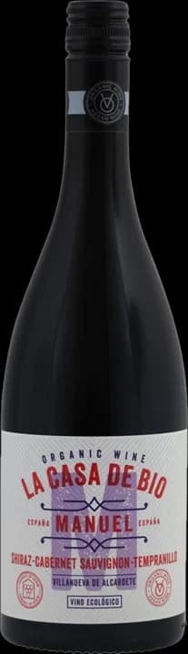Fles 6. Casa Bio Manuel Shiraz · Cabernet · Tempranillo